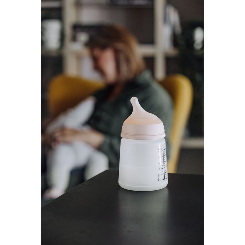 Suavinex - Anti-Koliek Zero.Zero Zuigfles - Langzaam Stromend S - 180ml - +0m - Sand