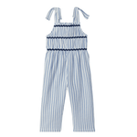 Laranjinha Gestreepte Katoenen Tuinbroek Voor Kinderen - Medium Blue