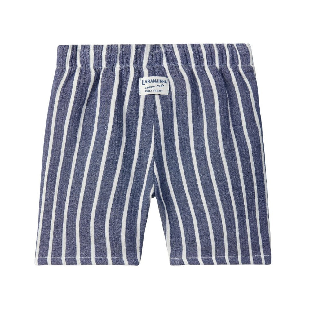 Laranjinha Gestreepte Zomer Shorts Voor Kinderen - Navy Blue