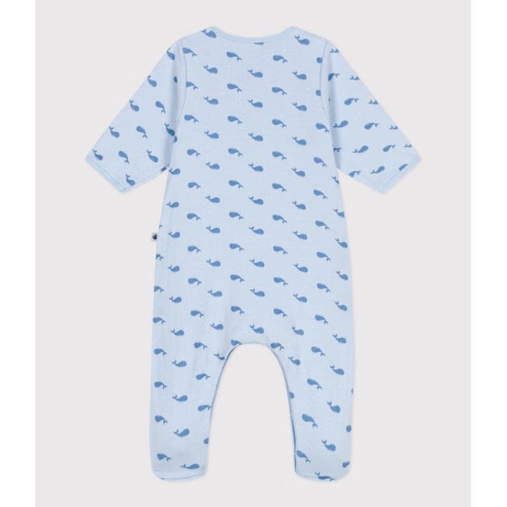 Petit Bateau Bodyjama Met Walvisprint In Tubic Voor Baby’s