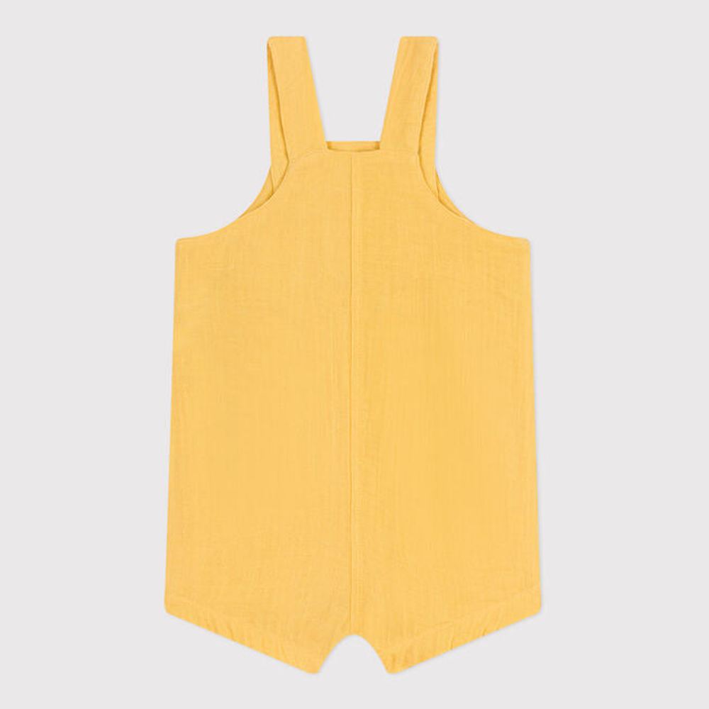 Petit Bateau Salopette Met Korte Pijpen Van Luchtig Katoen Voor Baby’s - Geel