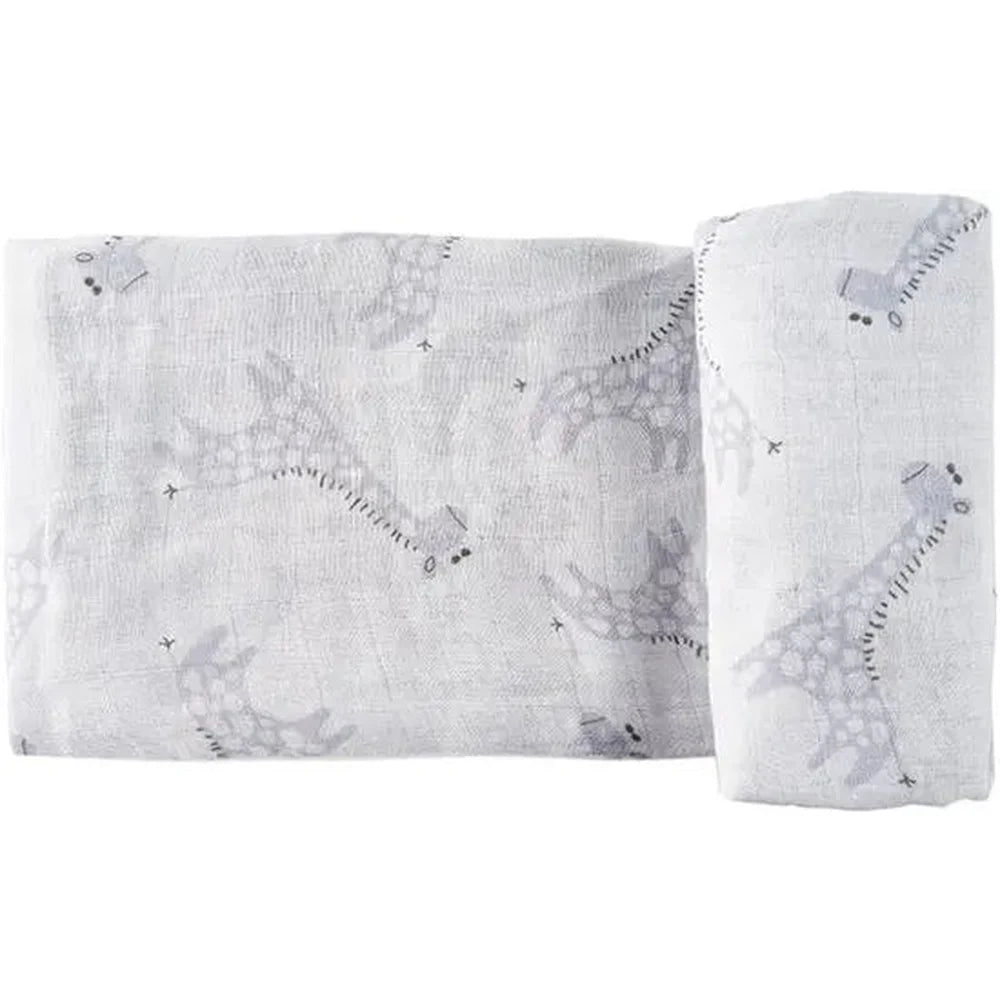 Happy Bear Hydrofiele Doek/Tetradoek/Swaddle/Inbakerdoek In Katoen 120x120 - Blue Giraffe