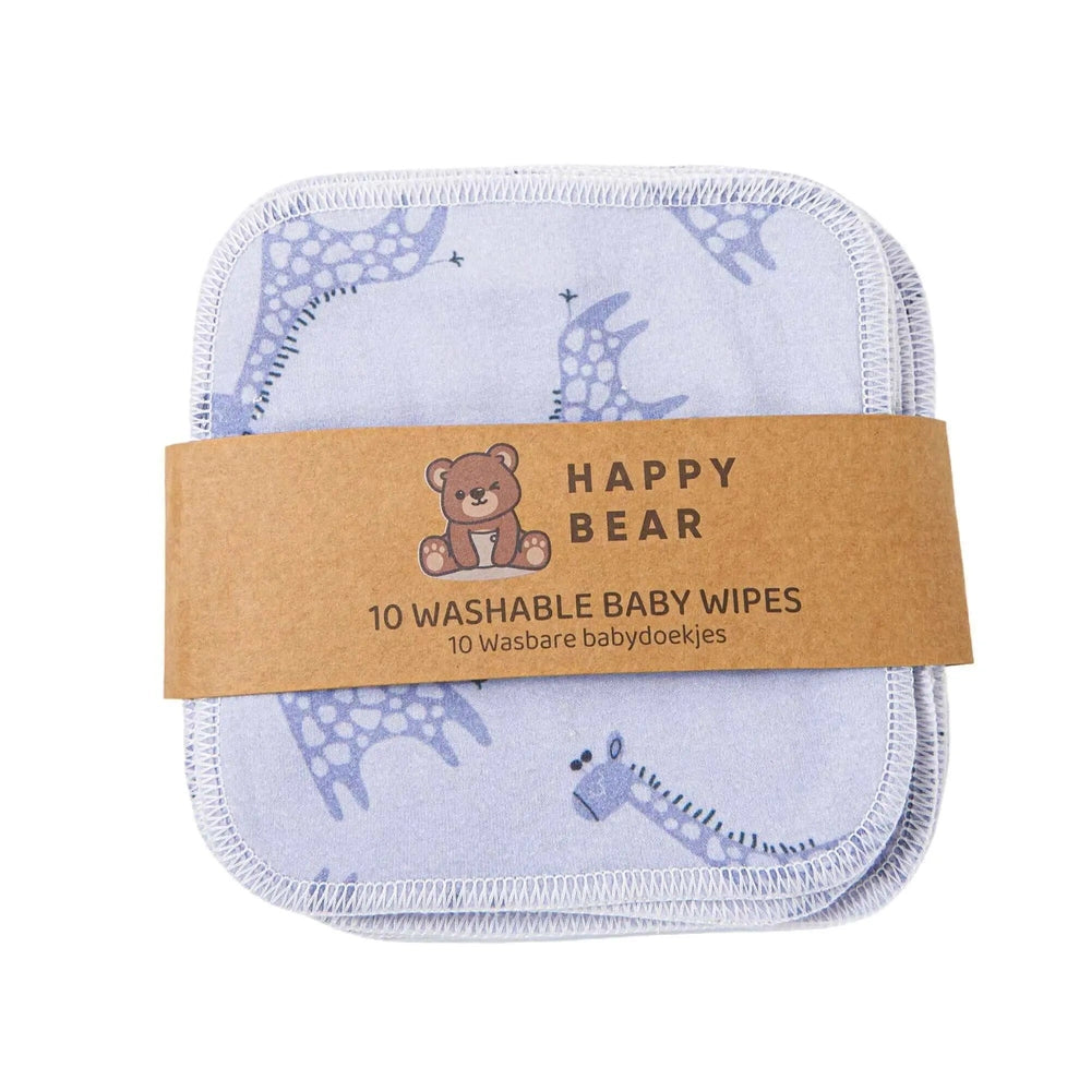 Happy Bear Babydoekjes set 10 stuks - Blue Giraffe