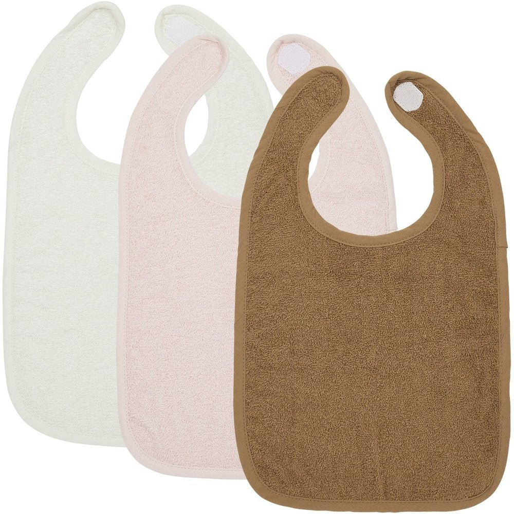 Meyco Set Van 3 Slabbetjes In Badstof - Offwhite/Soft Pink/Toffee
