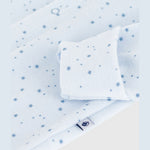 Petit Bateau Fluwelen Baby Pyjama Met Kraag en Sterretjes - Blauw