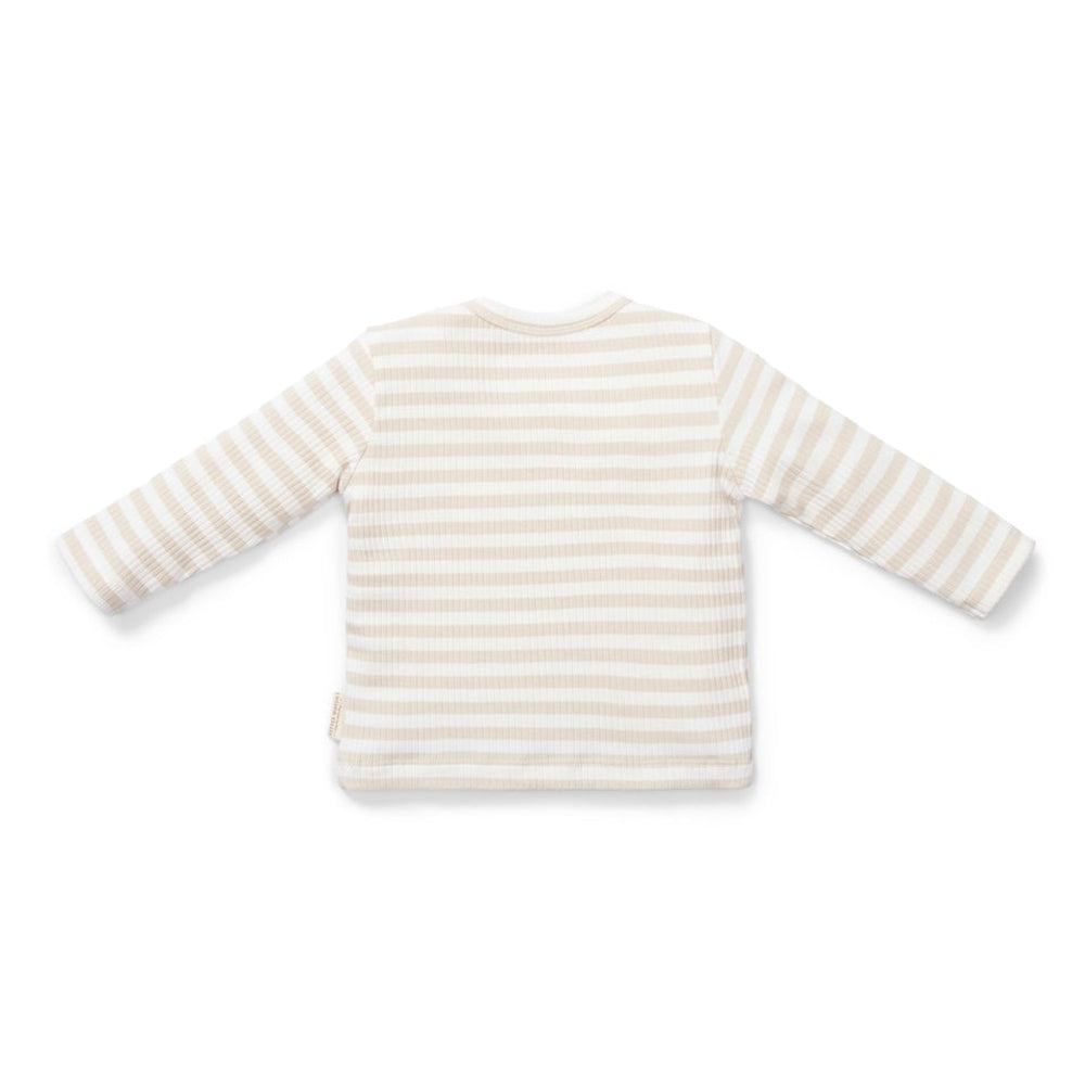 Little Dutch Tshirt Lange Mouw Stripe - Sand/White