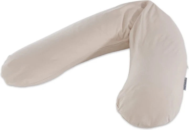 Theraline Coussin d'allaitement / Coussin de grossesse Collection Bamboo – Gris Galet – Avec microbilles fines comme du sable & housse en coton lavable