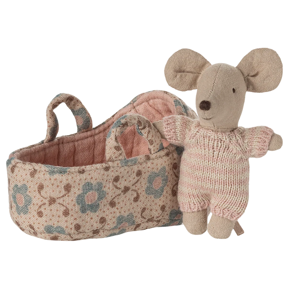 Maileg Babymuis In Reiswieg - Roos