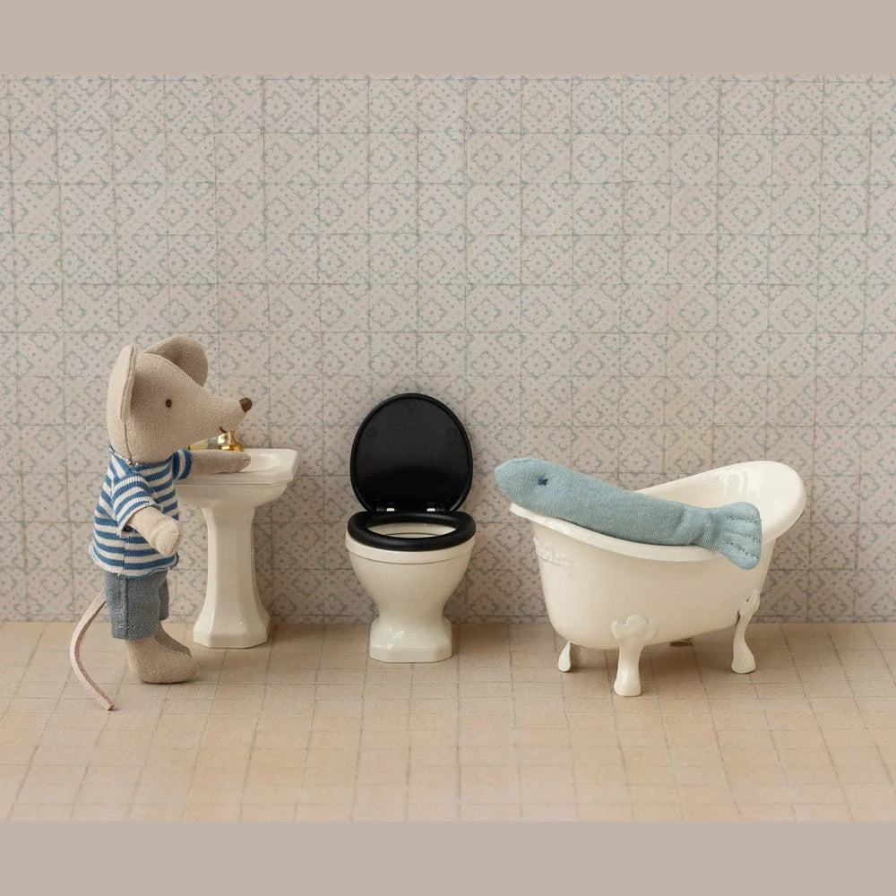 Maileg Toilet - Zwart/Wit