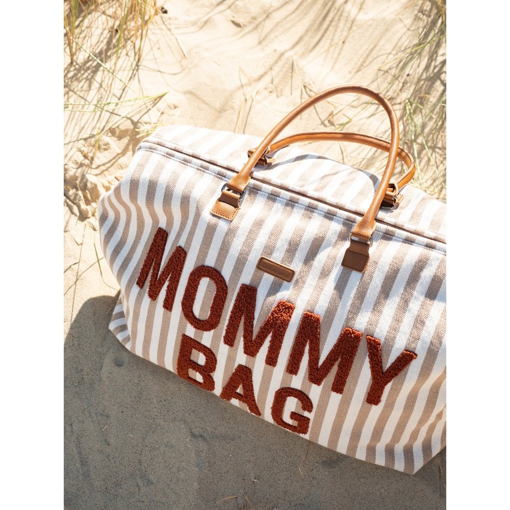 Mommy Bag Verzorgingstas/Luiertas - Strepen Nude