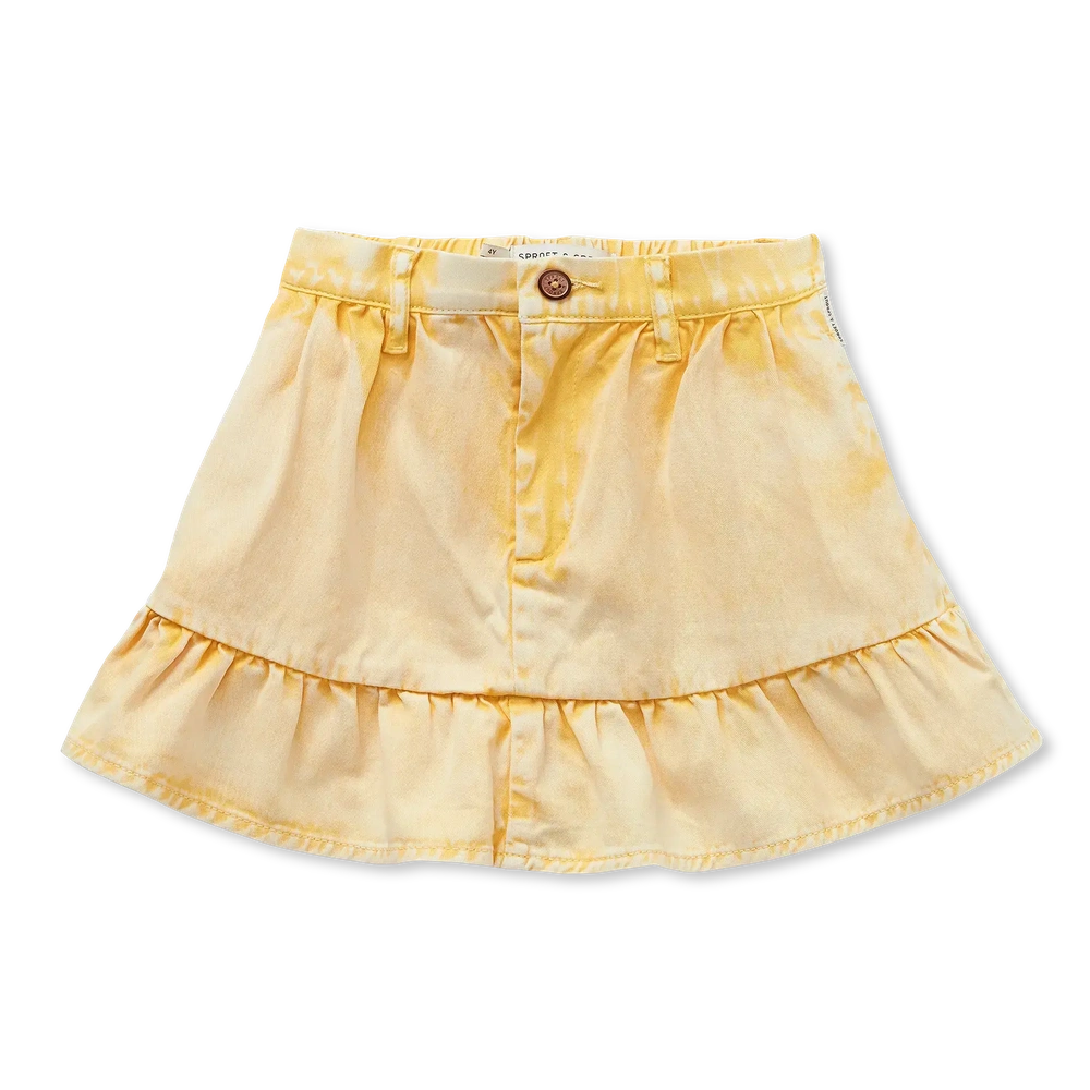 Sproet en Sprout Denim Peplum Rok Pastel Yellow