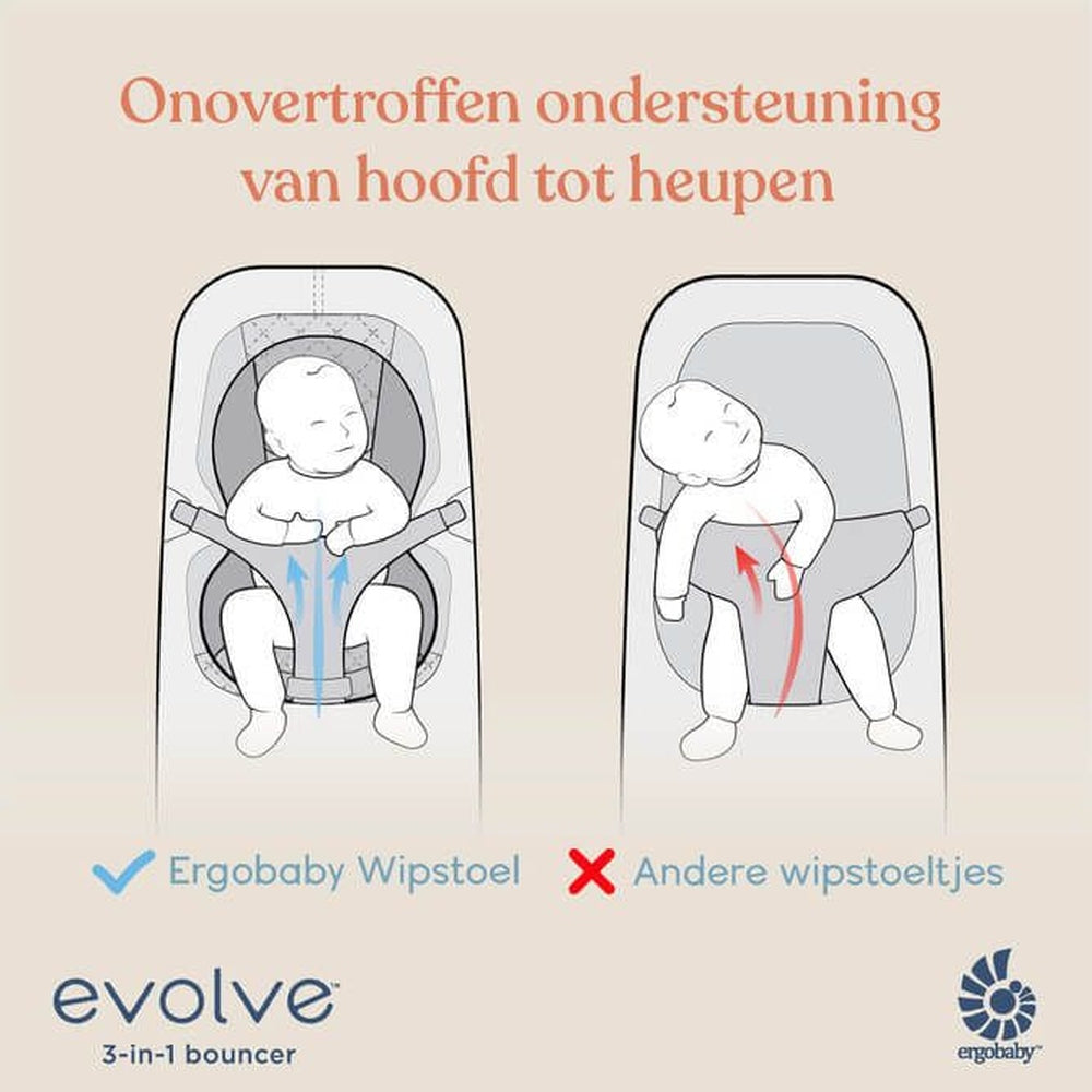 Ergobaby 3-in-1 Evolve Bouncer - Wipstoeltje Blush Pink