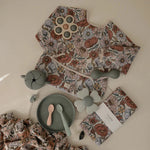 Mushie Slabbetje Met Lange Mouwen - Retro Flowers