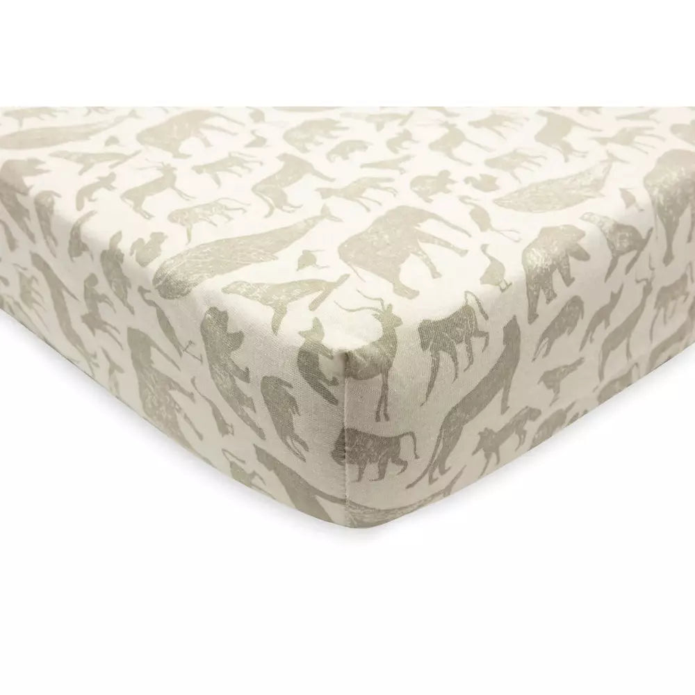 Hoeslaken jersey 40/50x80/90cm animals olive green