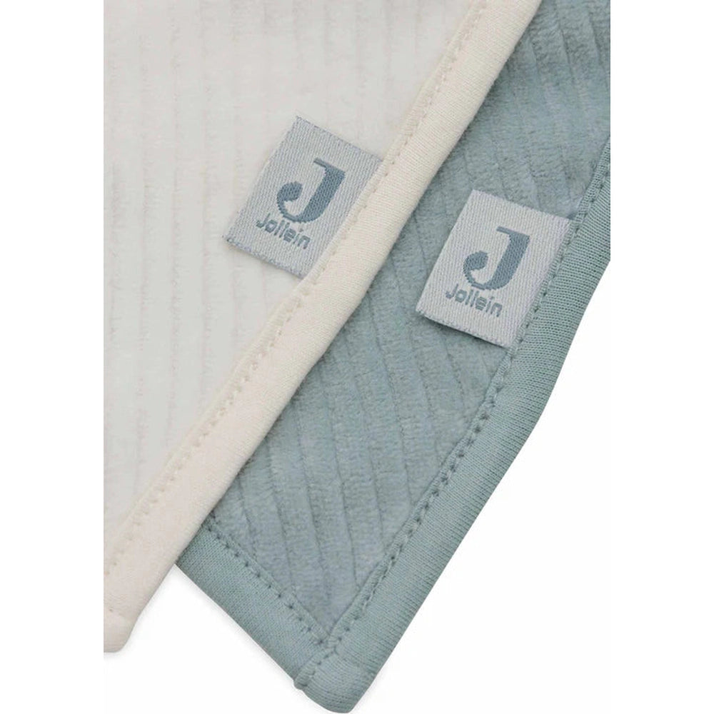 Jollein Slab Bandana - Velvet Rib Sea Green / Ivory 2pack