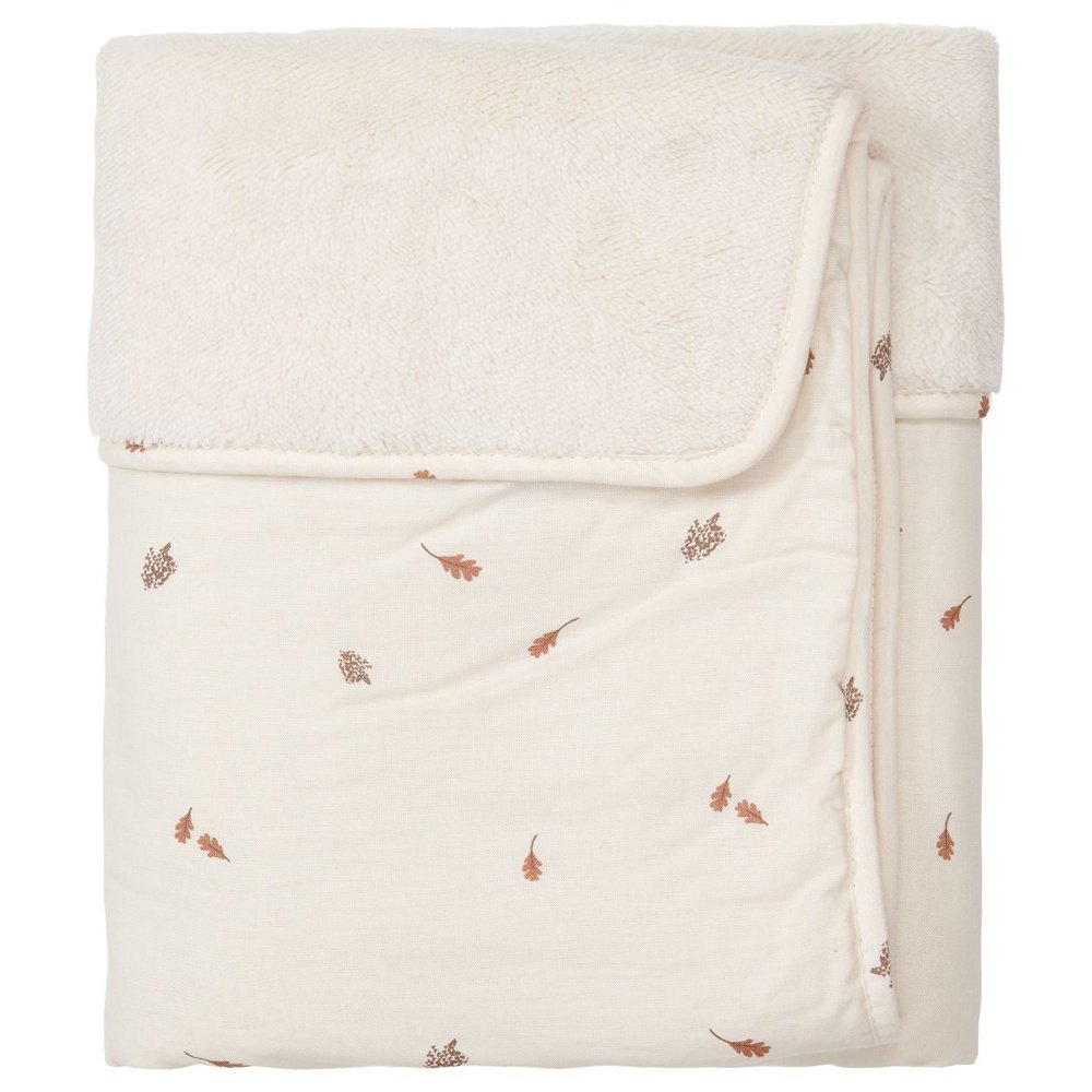 Koeka Wiegdeken Teddy reversible - Forrest Treasures - warm white | Wiegdekentje 100x75 cm