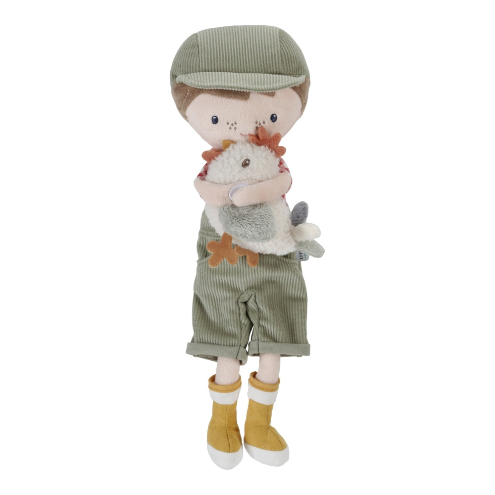 Knuffelpop Boer Jim Met Kip 35Cm