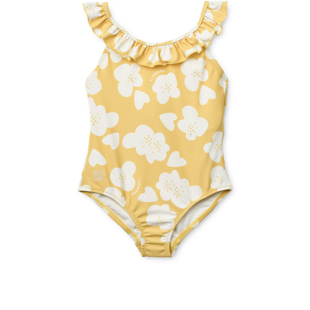 Liewood Kallie Maillot de bain imprimé pour enfants - Fleur / jaune citron