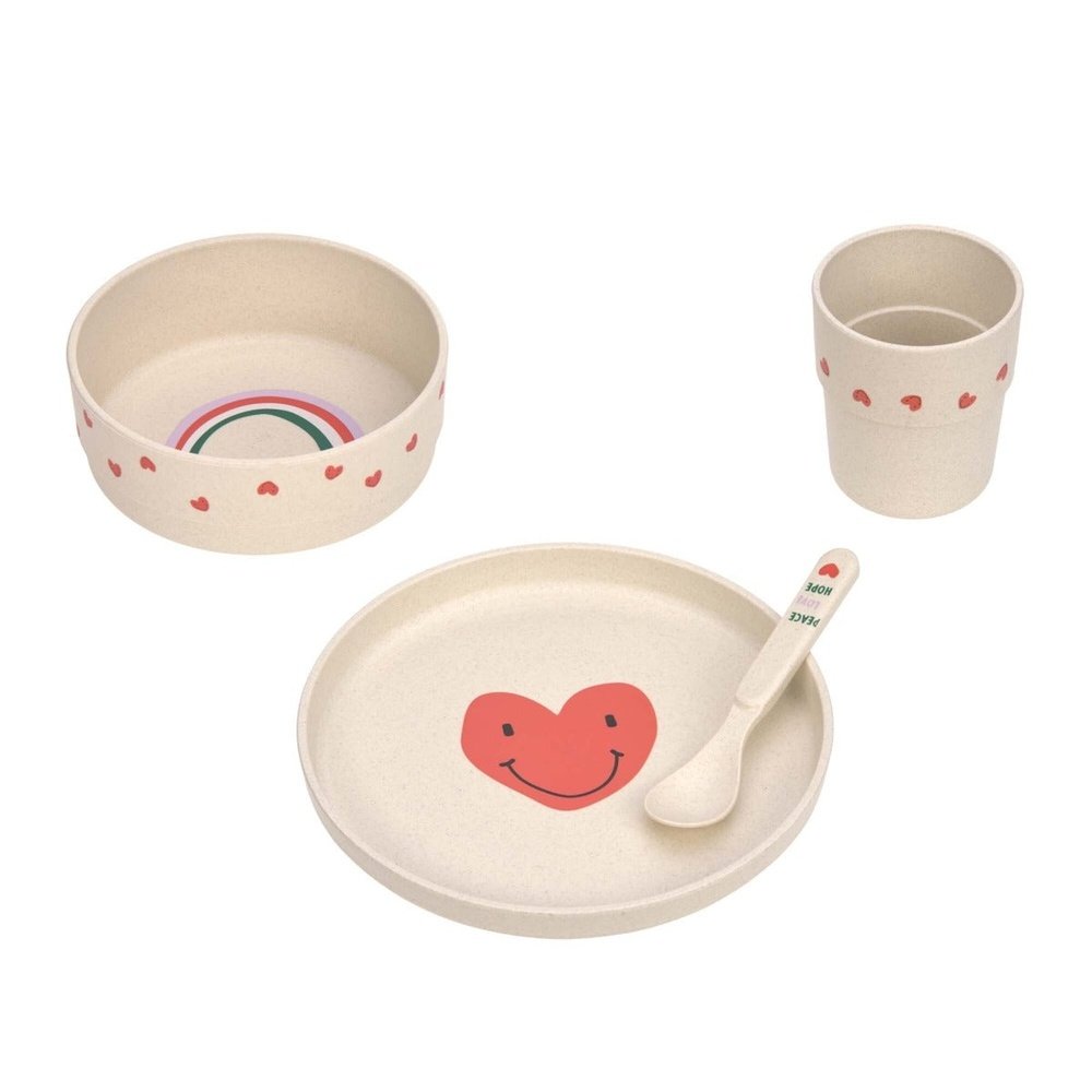 Lässig – Eetset PP/Cellulose Happy Rascals – Heart Lavender