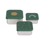 Roestvrije Snackbox 3 Delige Set - Smile green