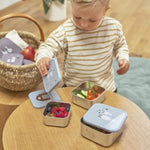 Lässig Roestvrije Snackbox 3 Delige Set - Tiny Farmer Blue