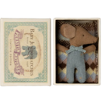 Maileg | Miniatuur Sleepy Wakey Baby Mouse In Matchbox - Blauw