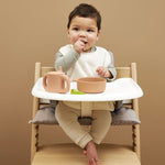 SET VAN 3 SLABBETJES IN BADSTOF - OFFWHITE/SOFT PINK/TOFFEE