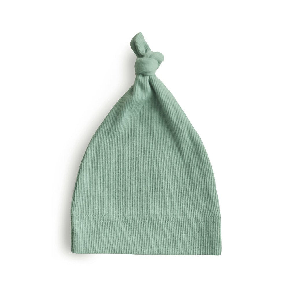 Ribbed Beanie - Roman Green Uit Biokatoen