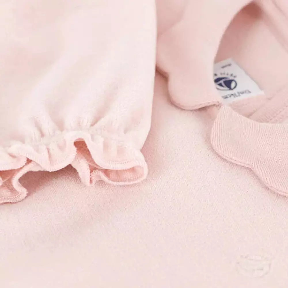 Petit Bateau | Effen Babypyjama Van Roze Velours