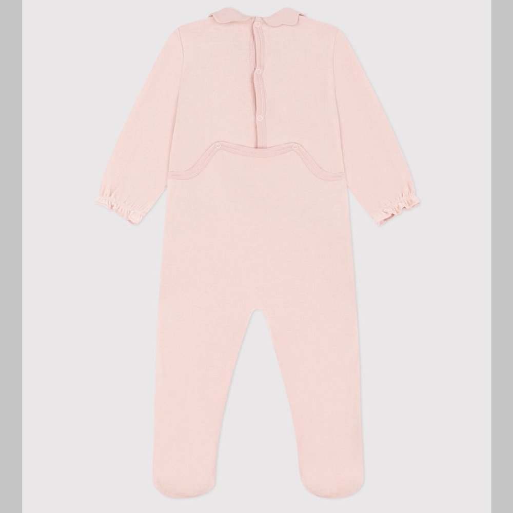 Petit Bateau | Pyjama bébé uni en velours rose