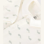 Petit Bateau | Fluwelen Babypyjama - Marshmallow/Walvis