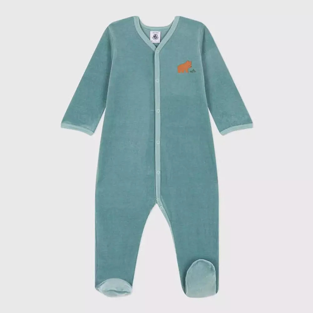 Petit Bateau | Pyjama en velours pour bébé avec imprimé ours