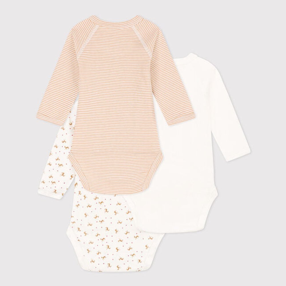 Set van 3 overslagbody’s met lange mouwen Petit Bateau