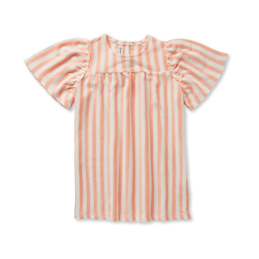 Sproet en Sprout Poppy Jurk Strepen Blush Pink