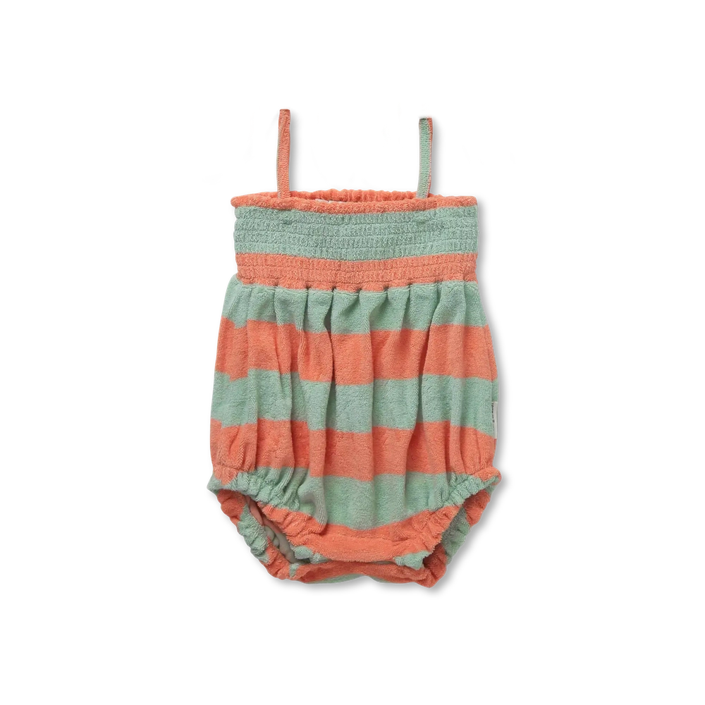 Sproet en Sprout Smock Romper Strepen Slit Green