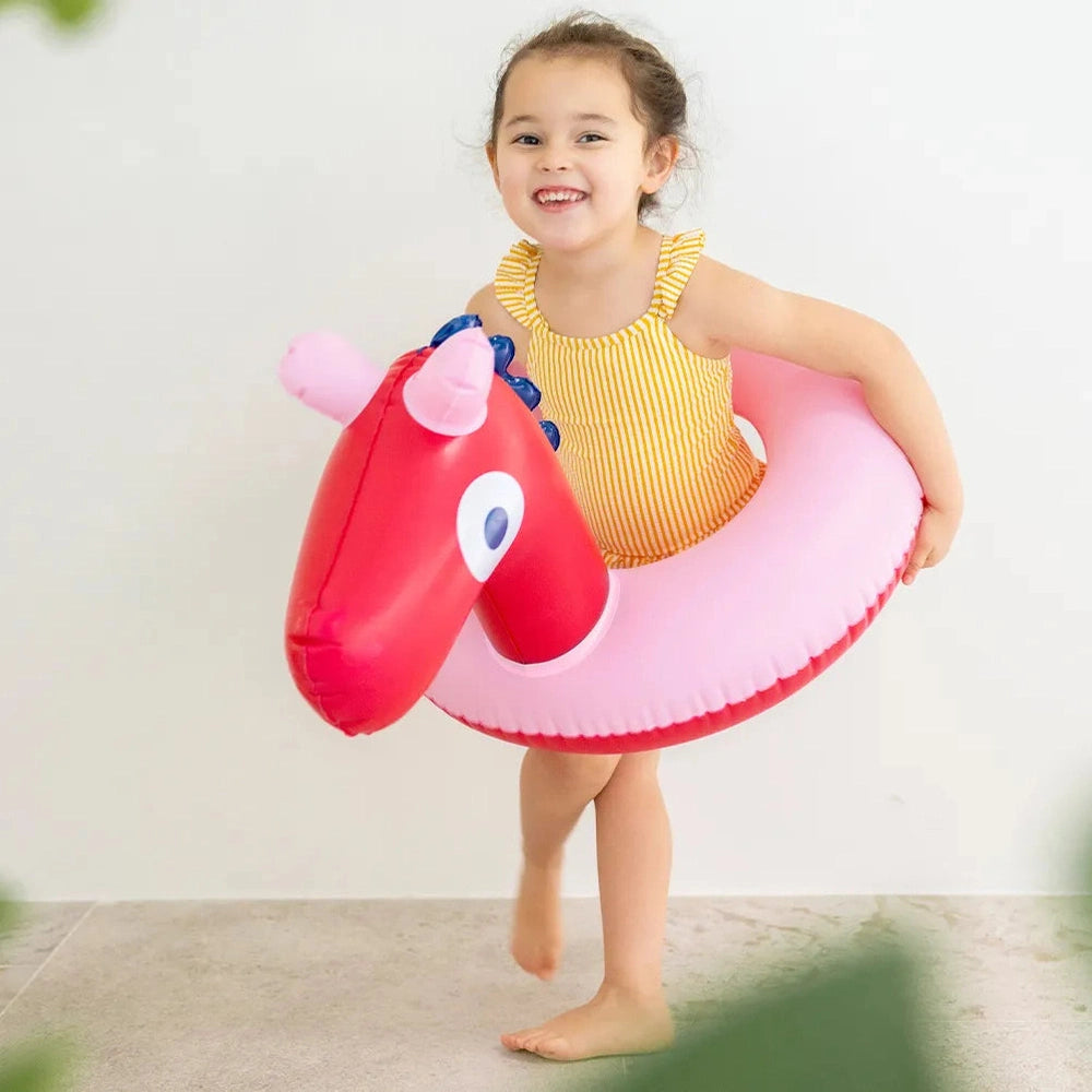 Quut Zwemband Paard Roos voor Kinderen – Dubbel Waterplezier in Stijl