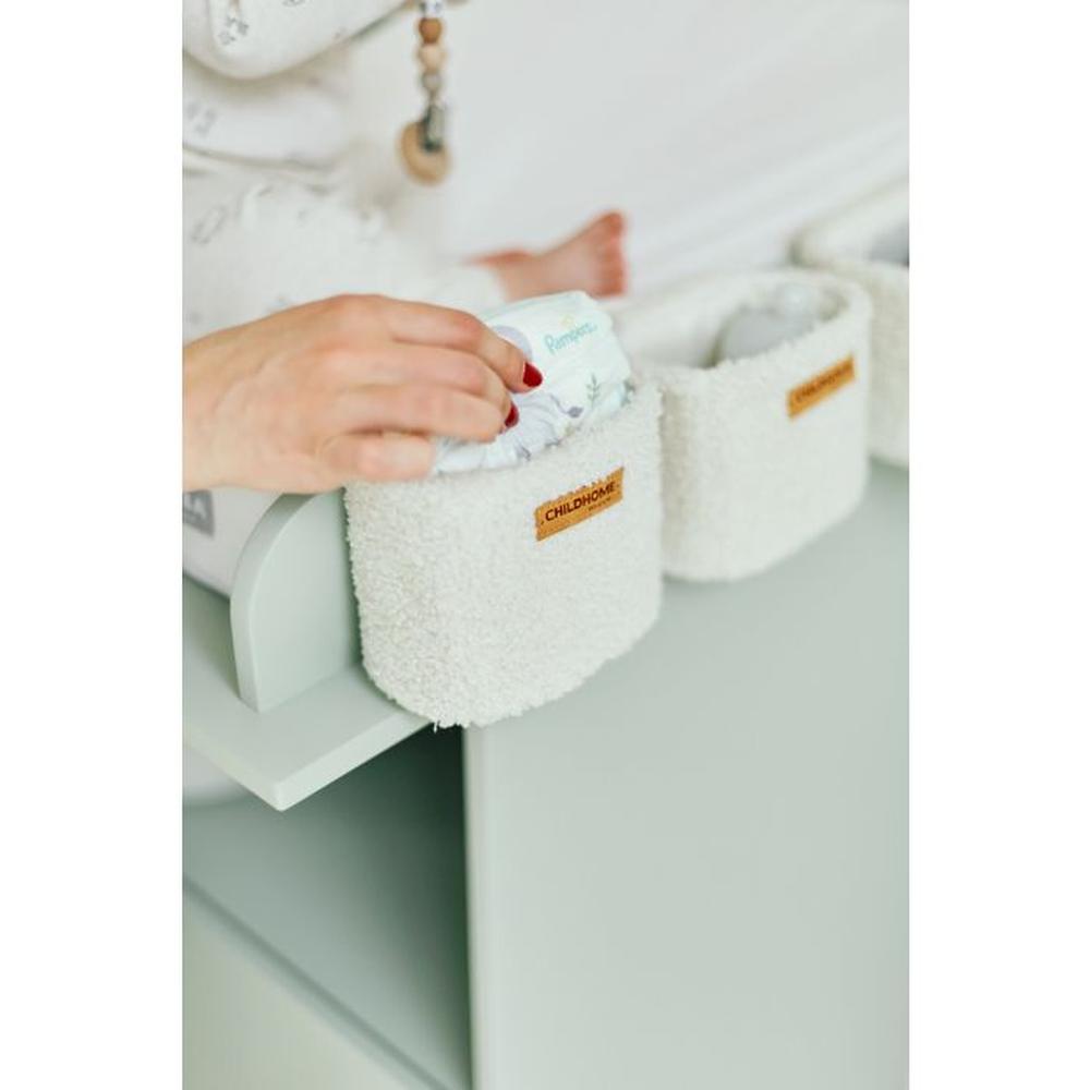 Childhome Set Van 3 Hangmandjes - 21X14X10cm + 14X10X10cm - Teddy Ecru