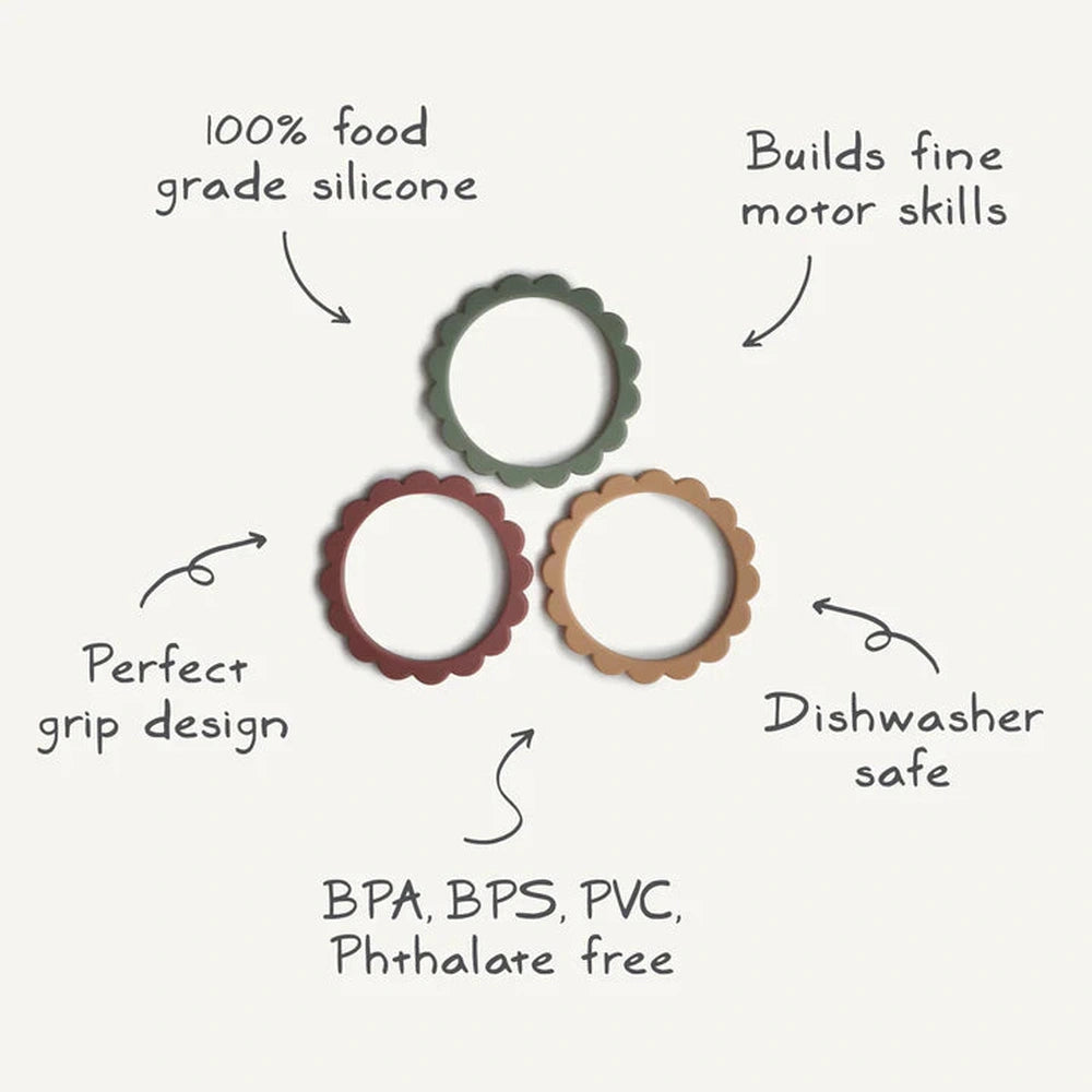 Mushie Bijtring Armband - Rose/Blush/Sand