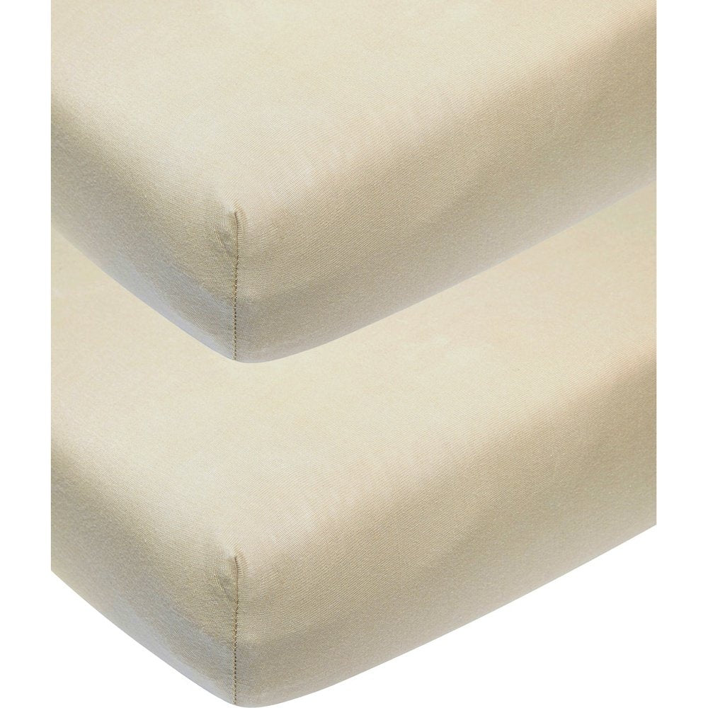 Hoeslaken 70x140/150 Cm - Jersey / Sand - 2 Pack