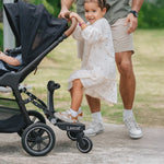 Lascal Universeel Meerijplankje / Footboard Maxi+ Met Zitje - Zwart Met Grijs Zadel