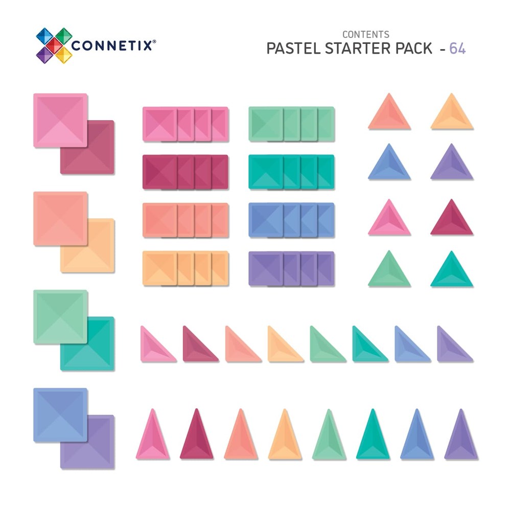 Connetix Rainbow Starter Pack Pastel | 64 Onderdelen