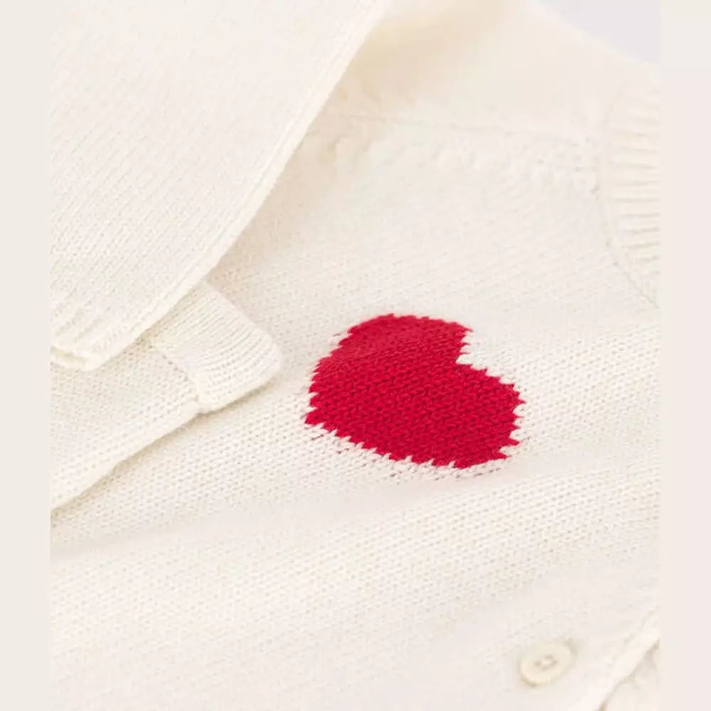 Ensemble en laine tricotée avec motif en forme de coeur