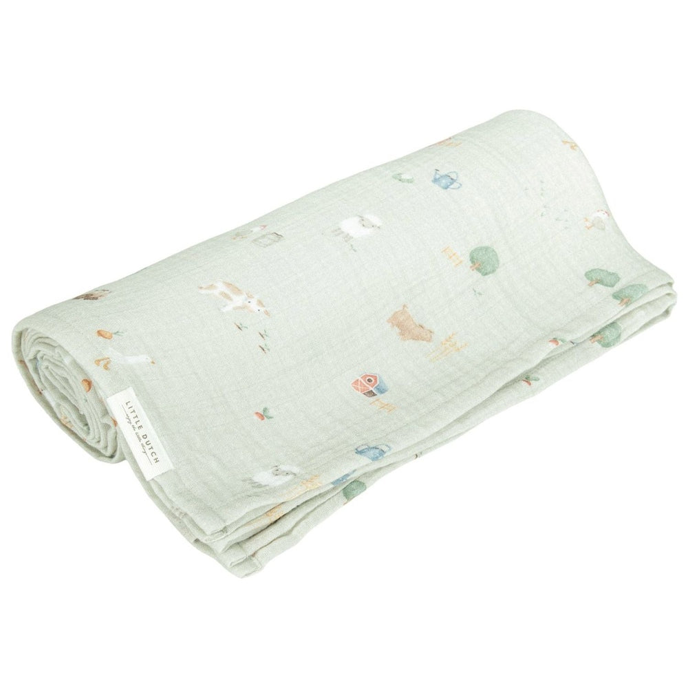 Little Dutch Hydrofiele Doek / Tetradoek / Swaddledoek / Inbakerdoek 120x120 - Little Farm