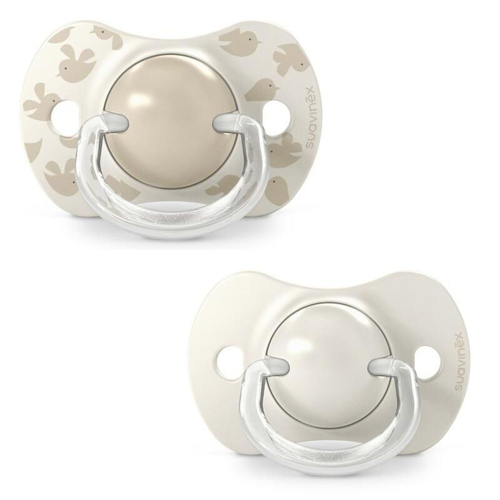 Suavinex Set van 2 Birdies SX Pro 6-18m Fopspenen - Beige