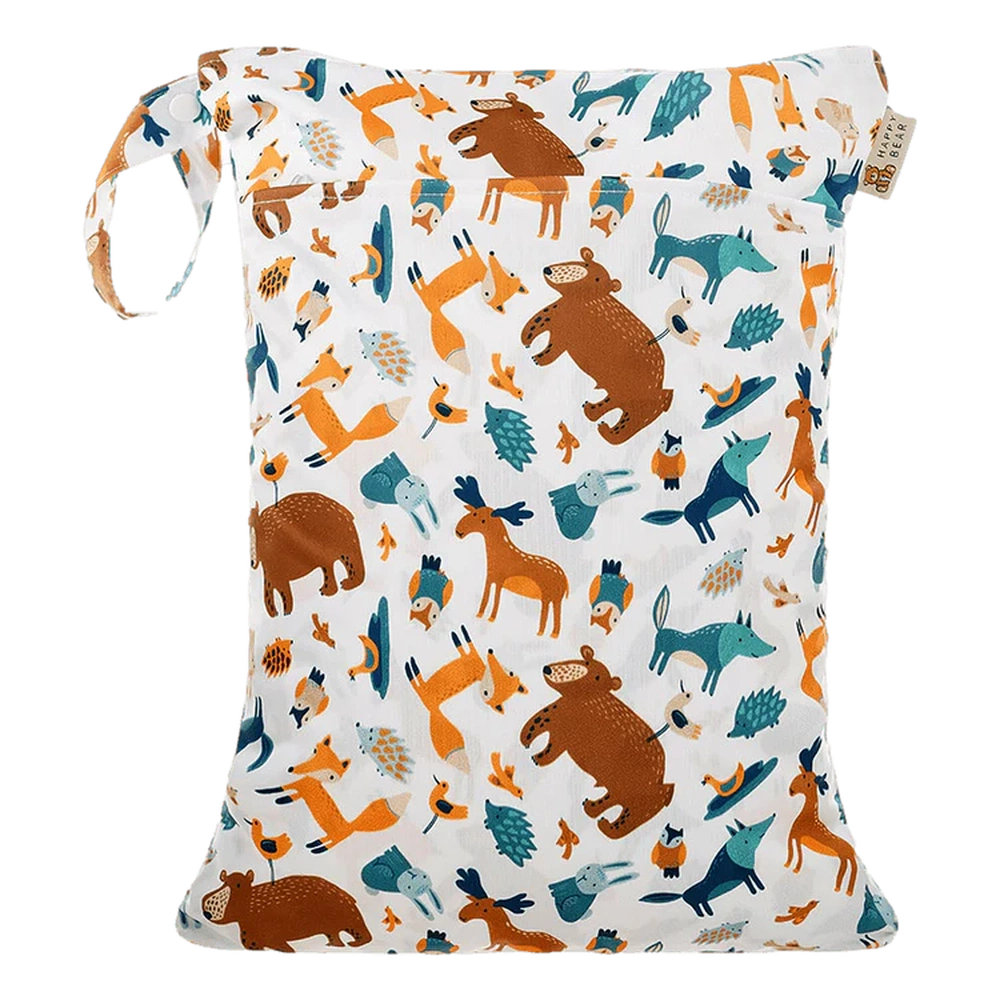 Happy Bear Wetbag/Luiertas - Forest Animals