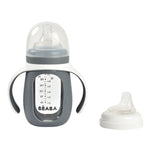 EEN 2 IN 1 GLAZEN TRAININGSFLES MET SILICONEN HOES - MINERAL GREY