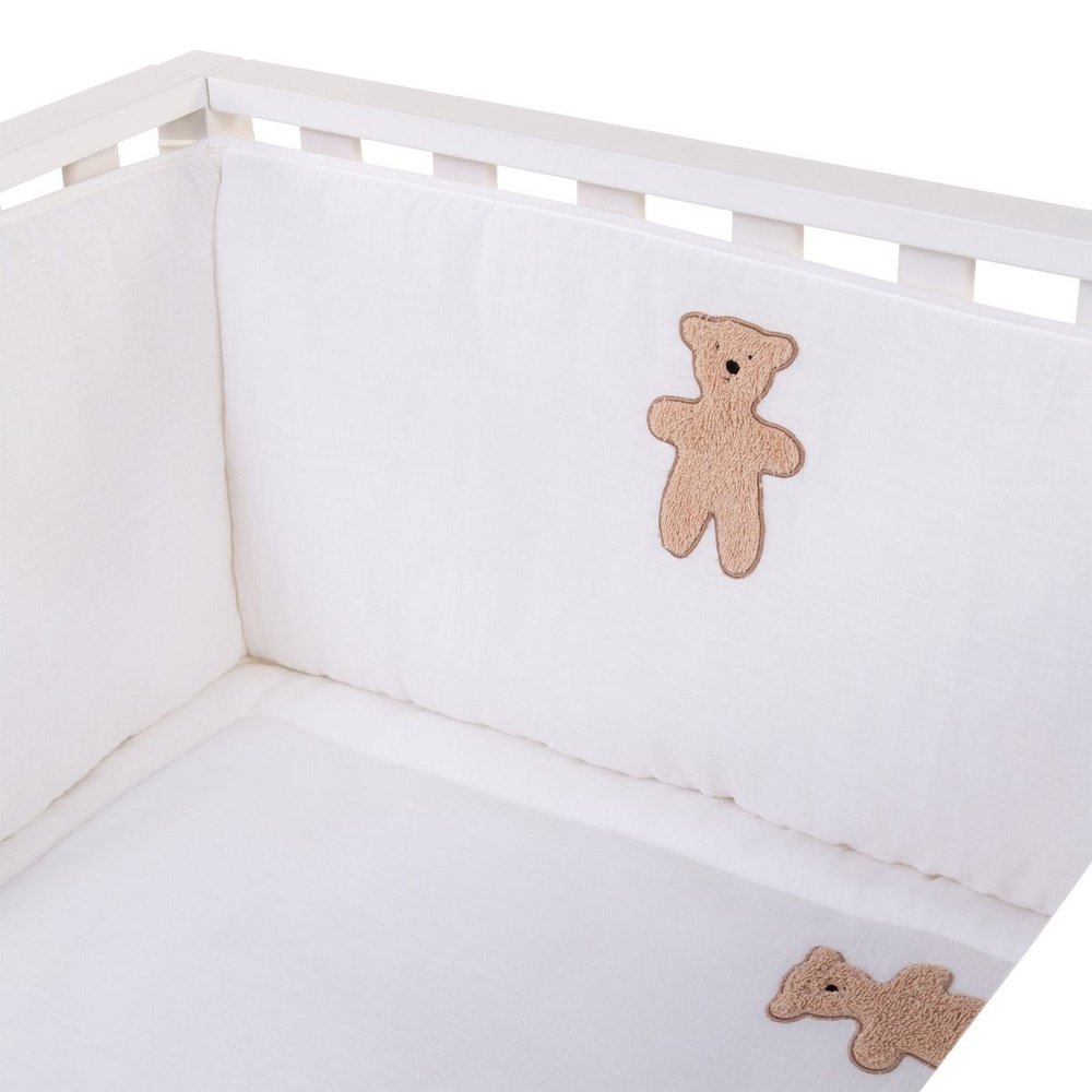 PARKOMRANDING 35X340 CM - JERSEY MELANGE BEIGE / MOUSSELINE TEDDY