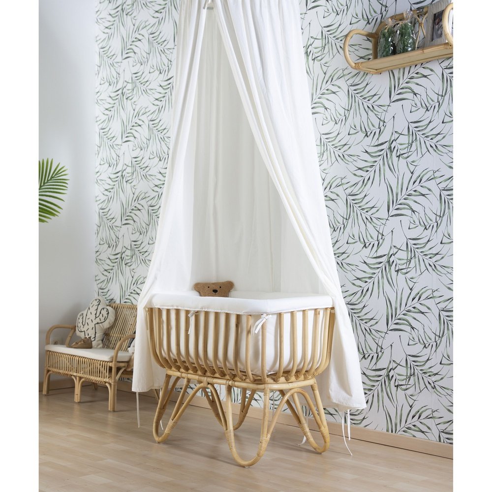 RATTAN WIEG. RECHTHOEKIG +JERSEY OMRANDER ECRU+MATRAS