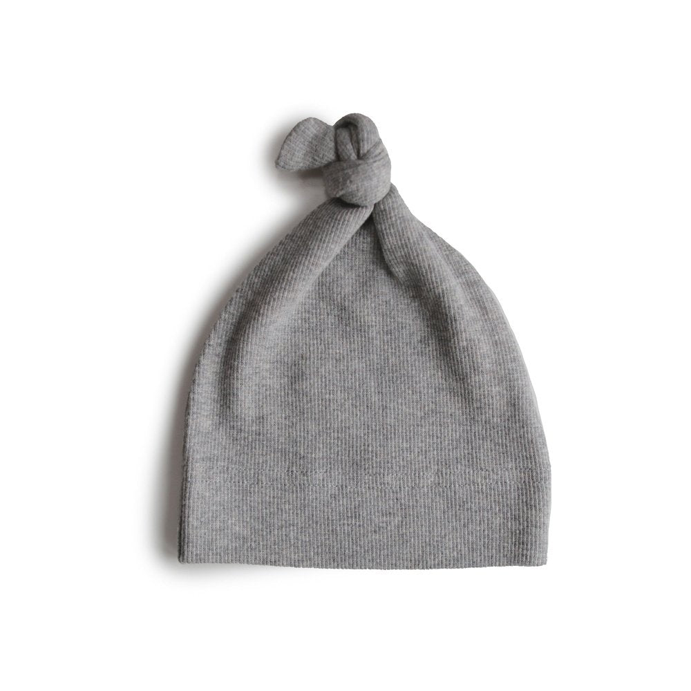 BEANIE - GREY MELANGE UIT BIOKATOEN