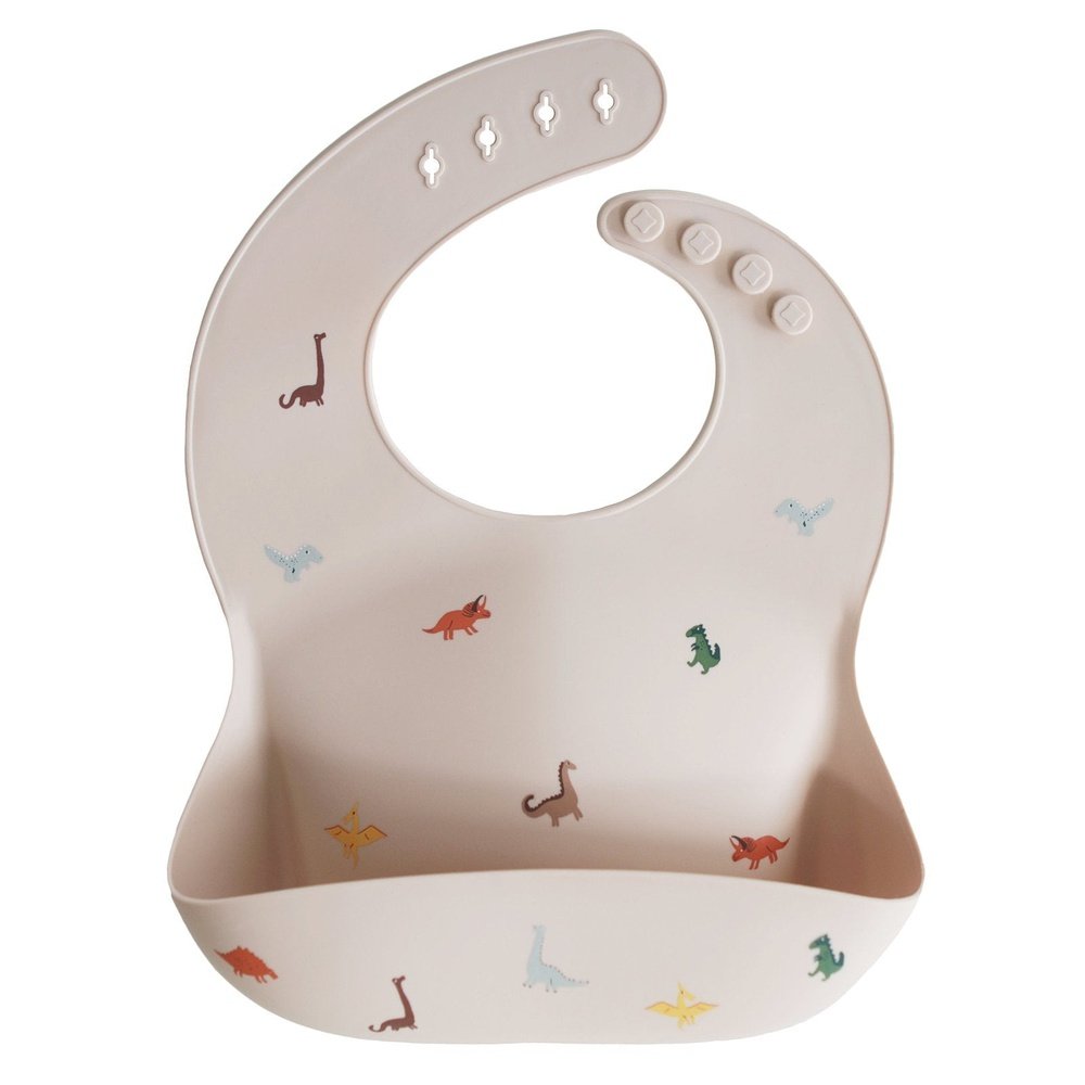 Bavoir en silicone Dino Mushie